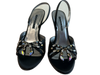 Laundry Shoe Size 8 Blond Fabric Open Almond Toe jewel detail Sling back Shoes Blond / 8