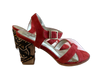 Miss Albright Shoe Size 8 Red Suede open toe Crisscross toe strap Shoes Red / 8