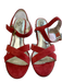 Miss Albright Shoe Size 8 Red Suede open toe Crisscross toe strap Shoes Red / 8