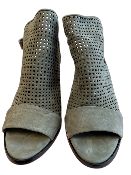 Vince Shoe Size 7.5 Green Gray Suede open toe Cut Out Detail Sling back Shoes Green Gray / 7.5