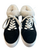 J Slides Shoe Size 8 Black & White Suede Faux Fur Trim Lace Up Low Top Shoes Black & White / 8