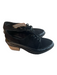 Kelsi Dagger Shoe Size 8 Black Suede & Patent Leather Lace Up Pointed Toe Shoes Black / 8