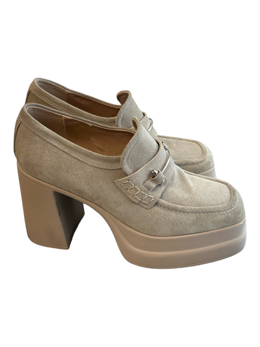 Free People Shoe Size 38 Beige Suede Square Toe Silver Hardware Platform Shoes Beige / 38