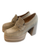 Free People Shoe Size 38 Beige Suede Square Toe Silver Hardware Platform Shoes Beige / 38