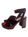 Miu Miu Shoe Size 38 Burgandy Velvet Platform Glitter Open Toe & Heel Shoes Burgandy / 38