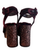 Miu Miu Shoe Size 38 Burgandy Velvet Platform Glitter Open Toe & Heel Shoes Burgandy / 38