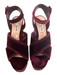 Miu Miu Shoe Size 38 Burgandy Velvet Platform Glitter Open Toe & Heel Shoes Burgandy / 38