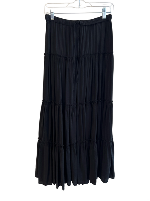 Denim & Supply Ralph Lauren Size S/P Black Cotton Stretch Waist Tiered Skirt Black / S/P