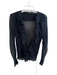 J Crew Size 6 Black Viscose Long Sleeve Sheer Ruffle Detail Tie at Waist Top Black / 6