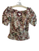 Maeve Size 4 Cream, Maroon & Multi Nylon Blend Side Zip Floral Top Cream, Maroon & Multi / 4