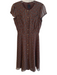 Anna Sui Size 4 Brown, Green & Blue Silk & Polyester All Over Print lined Dress Brown, Green & Blue / 4