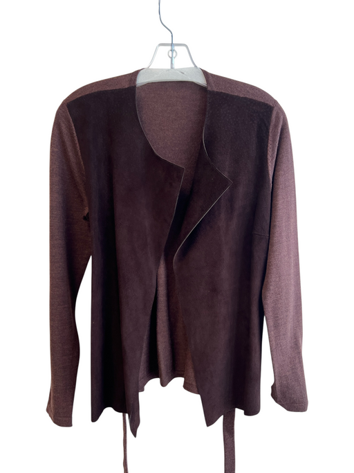 J Mclaughlin Size Small Dark Brown Merino Wool Belt Long Sleeve Cardigan Dark Brown / Small