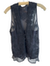 Free People Size XS Black Polyester Blend Textured Design Button Semi Sheer Vest Black / XS