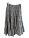 Free People Size XS Black & White Cotton Pockets Checked Tiered Below knee Skirt Black & White / XS