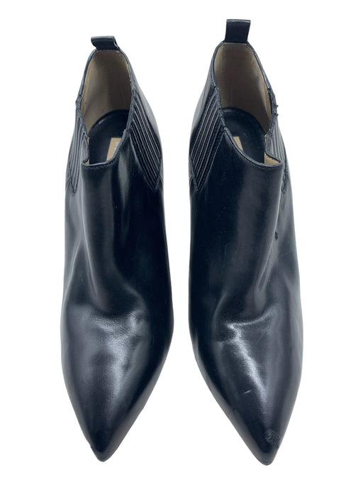 Michael Kors Shoe Size 38.5 Black Leather Pointed Toe Elastic Detail Booties Black / 38.5