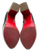 Christian Louboutin Shoe Size 35 Black Leather Wood Sole Peep Toe Platform Pumps Black / 35