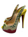 Christian Louboutin Shoe Size 35.5 Red, Yellow, Multi Leather Floral Pumps Red, Yellow, Multi / 35.5