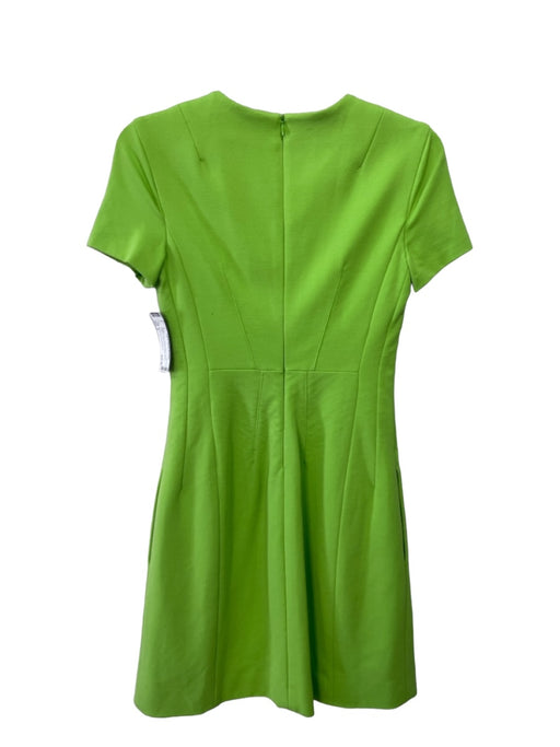 Diane Von Furstenberg Size 2 Bright Green Viscose Blend Short Sleeve Dress Bright Green / 2