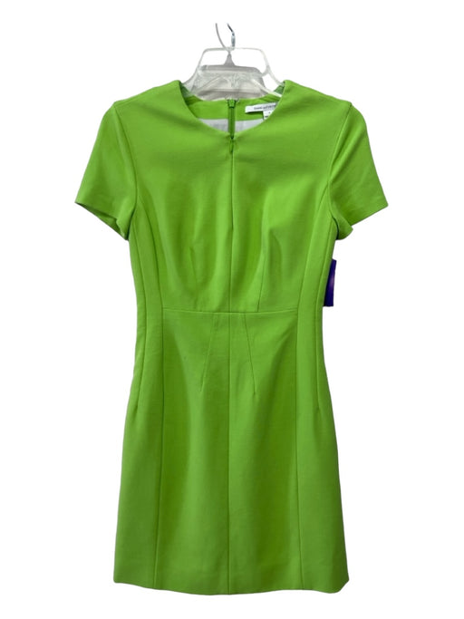 Diane Von Furstenberg Size 2 Bright Green Viscose Blend Short Sleeve Dress Bright Green / 2