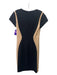 Diane Von Furstenberg Size 2 Black & Beige Viscose Blend U Neck Cap Sleeve Dress Black & Beige / 2