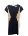 Diane Von Furstenberg Size 2 Black & Beige Viscose Blend U Neck Cap Sleeve Dress Black & Beige / 2