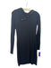 Diane Von Furstenberg Size S Black Cotton Blend Fold Over Collar Snap Neck Dress Black / S