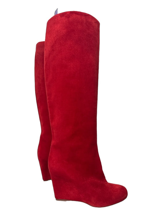 Christian Louboutin Shoe Size 38.5 Red Suede round toe Knee High Boots Red / 38.5