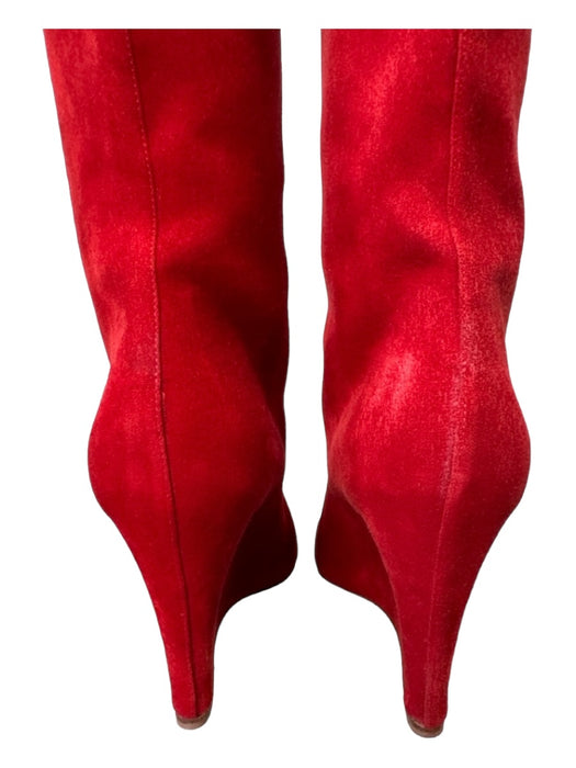 Christian Louboutin Shoe Size 38.5 Red Suede round toe Knee High Boots Red / 38.5