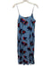 Equipment Femme Size M Blue, Red, Multi Silk Spaghetti Strap V Neck Midi Dress Blue, Red, Multi / M