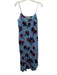 Equipment Femme Size M Blue, Red, Multi Silk Spaghetti Strap V Neck Midi Dress Blue, Red, Multi / M