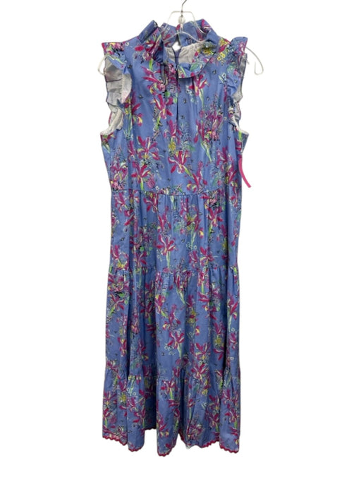 Sara Campbell Size S blue, pink, multi Cotton Sleeveless Floral Print Midi Dress blue, pink, multi / S