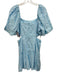 Lilly Pulitzer Size 6 Light blue & white Linen Short Puff Sleeve Cut Outs Dress Light blue & white / 6