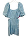 Lilly Pulitzer Size 6 Light blue & white Linen Short Puff Sleeve Cut Outs Dress Light blue & white / 6
