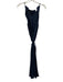 Ramy Brook Size M Navy Blue Polyester Satin Halter Top Gathered Midi Dress Navy Blue / M