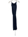 Ramy Brook Size M Navy Blue Polyester Satin Halter Top Gathered Midi Dress Navy Blue / M