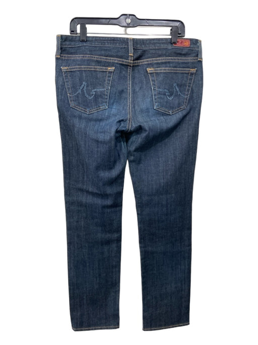 AG Size 32 Dark Wash Cotton Denim Low Rise Straight Leg Contrast Stitching Jeans Dark Wash / 32