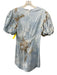 Shug! Size XS Blue & Brown Cotton Tie Dye Short Puff Sleeve Back Zip Dress Blue & Brown / XS