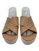 Sorel Shoe Size 10 Beige & White Leather Upper Criss Cross Platform Mule Sandals Beige & White / 10