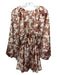 Misa Size S White, Red, Orange Polyester Satin Floral Print Mini Dress White, Red, Orange / S