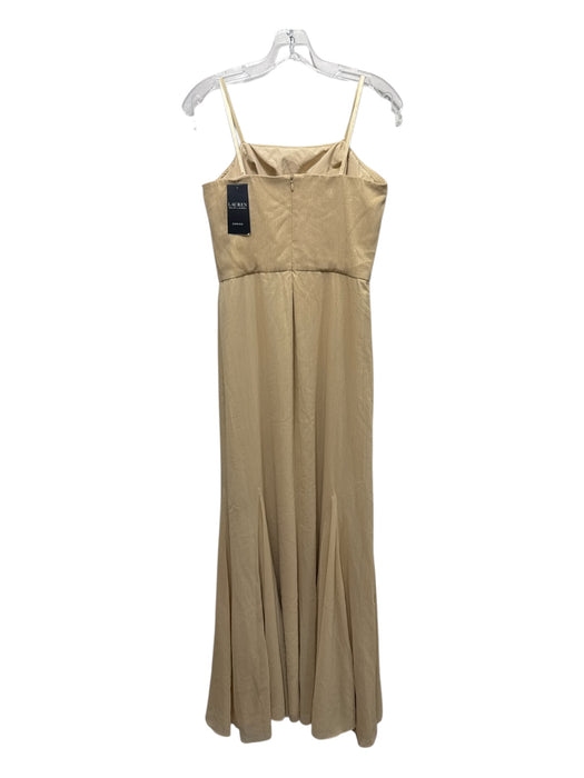 Lauren Ralph Lauren Size 6 Gold Polyester Metallic Thread Sleeveless Gown Gold / 6