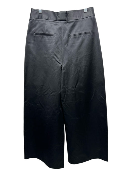 Khaite Size M Black Cotton & Viscose Satin Wide Leg Zip & Hook Palazzo Pants Black / M