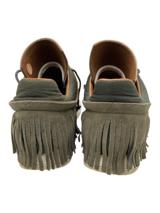 Esseutesse Shoe Size 38 Olive Green & Brown Leather Fringe Leather Cord Sneakers Olive Green & Brown / 38