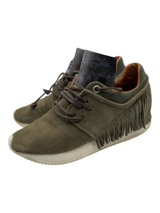 Esseutesse Shoe Size 38 Olive Green & Brown Leather Fringe Leather Cord Sneakers Olive Green & Brown / 38