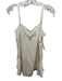 Polo Size XS Cream & Green Silk Lace Trim Satin strap Above knee Nightgown Dress Cream & Green / XS