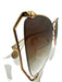 Gucci Gold & Brown Metal Butterfly Gradient Lens Oversize Sunglasses Gold & Brown