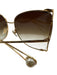 Gucci Gold & Brown Metal Butterfly Gradient Lens Oversize Sunglasses Gold & Brown