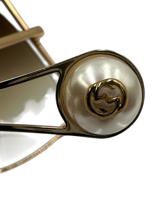 Gucci Gold & Brown Metal Butterfly Gradient Lens Oversize Sunglasses Gold & Brown