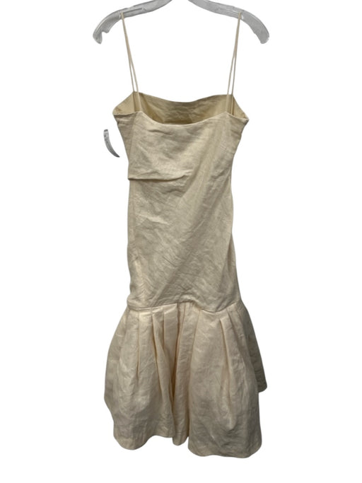 Jacquemus Size 36 Ecru Cream Linen & Cotton Spaghetti Strap Gathered Side Dress Ecru Cream / 36