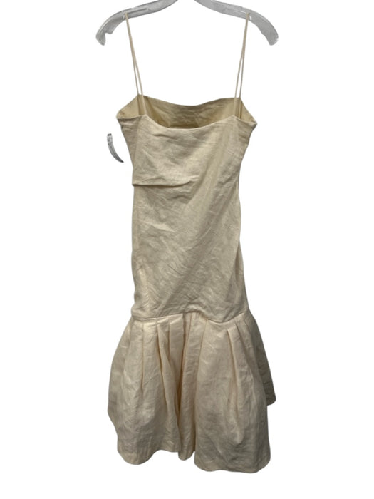 Jacquemus Size 36 Ecru Cream Linen & Cotton Spaghetti Strap Gathered Side Dress Ecru Cream / 36