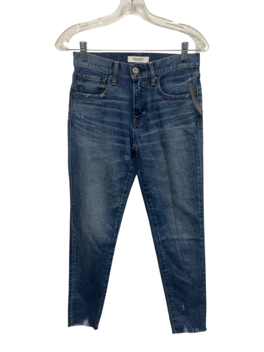 Moussy Vintage Size 25 Medium Wash Cotton Mid Rise Zip Fly Slim Frayed Jeans Medium Wash / 25